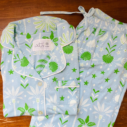 Tropicana Palm Pima Knit Capri Set