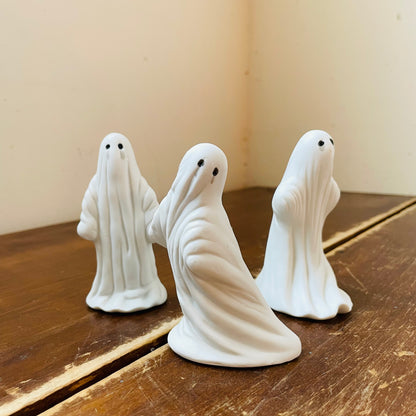 Trio of Tearful Ceramic Ghosts- Vintage