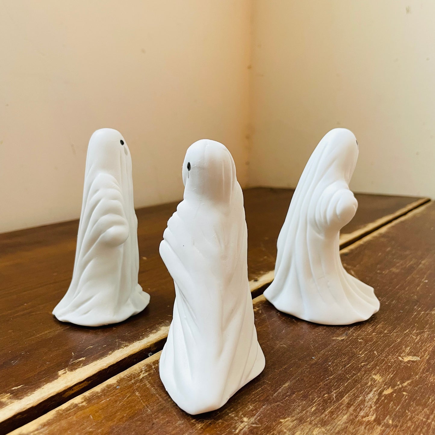 Trio of Tearful Ceramic Ghosts- Vintage