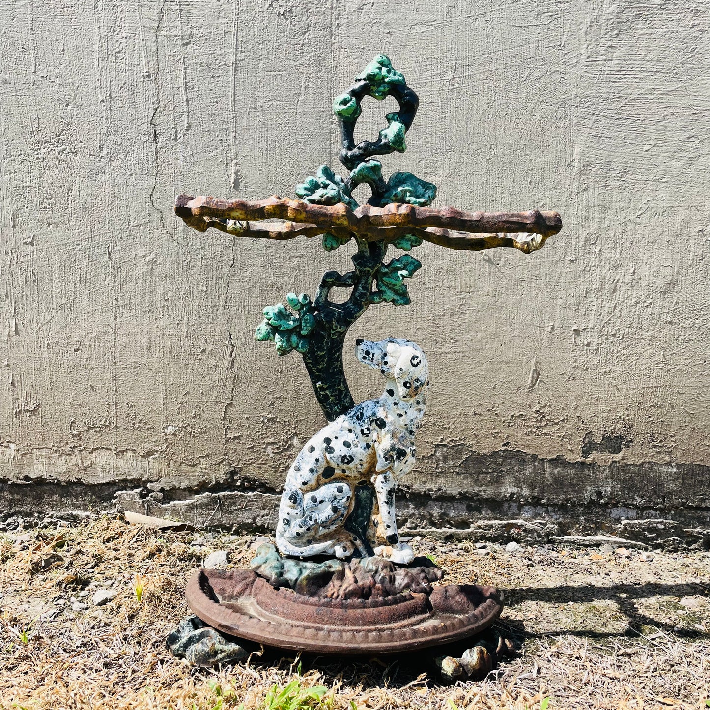 Dalmatian Cast Iron Umbrella Holder- Antique
