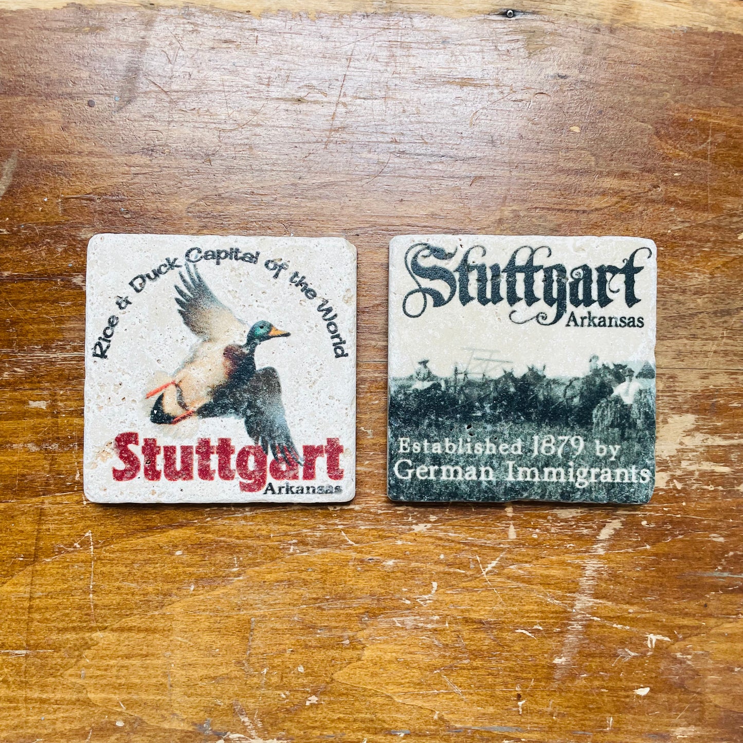 Set of Two Stuttgart, Arkansas Coasters- Vintage