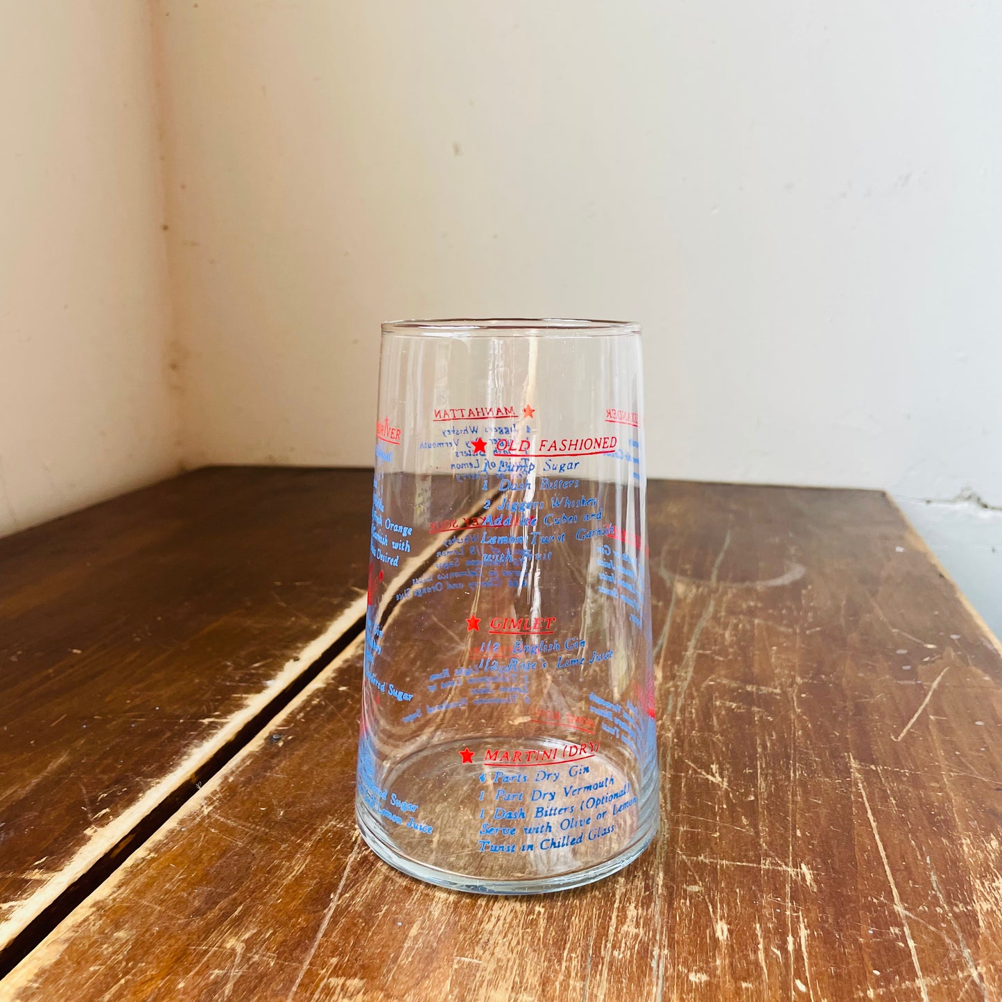 1950's Cocktail Mixing Beaker with Recipes- Vintage