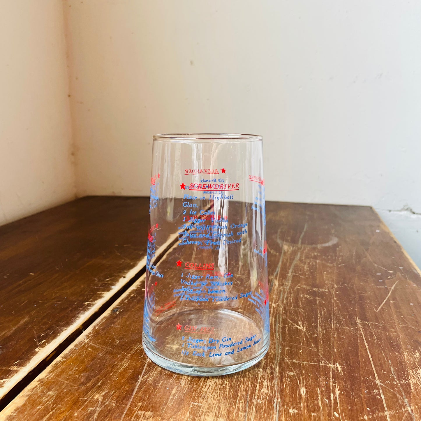 1950's Cocktail Mixing Beaker with Recipes- Vintage