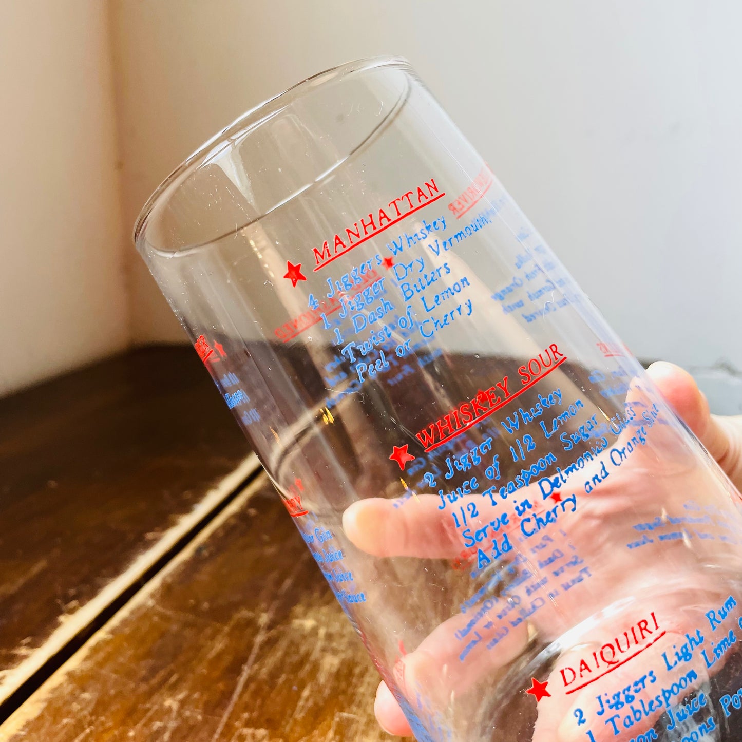 1950's Cocktail Mixing Beaker with Recipes- Vintage