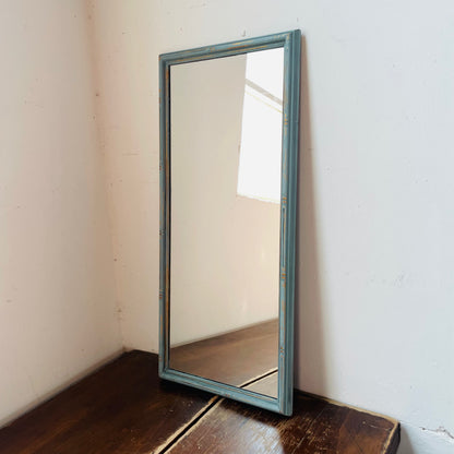 Transart Industries Blue Faux Bamboo Mirror- Vintage