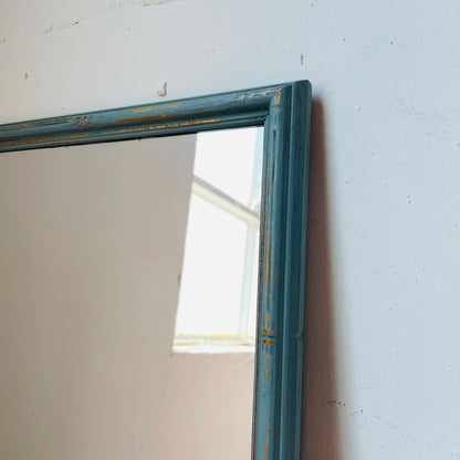 Transart Industries Blue Faux Bamboo Mirror- Vintage