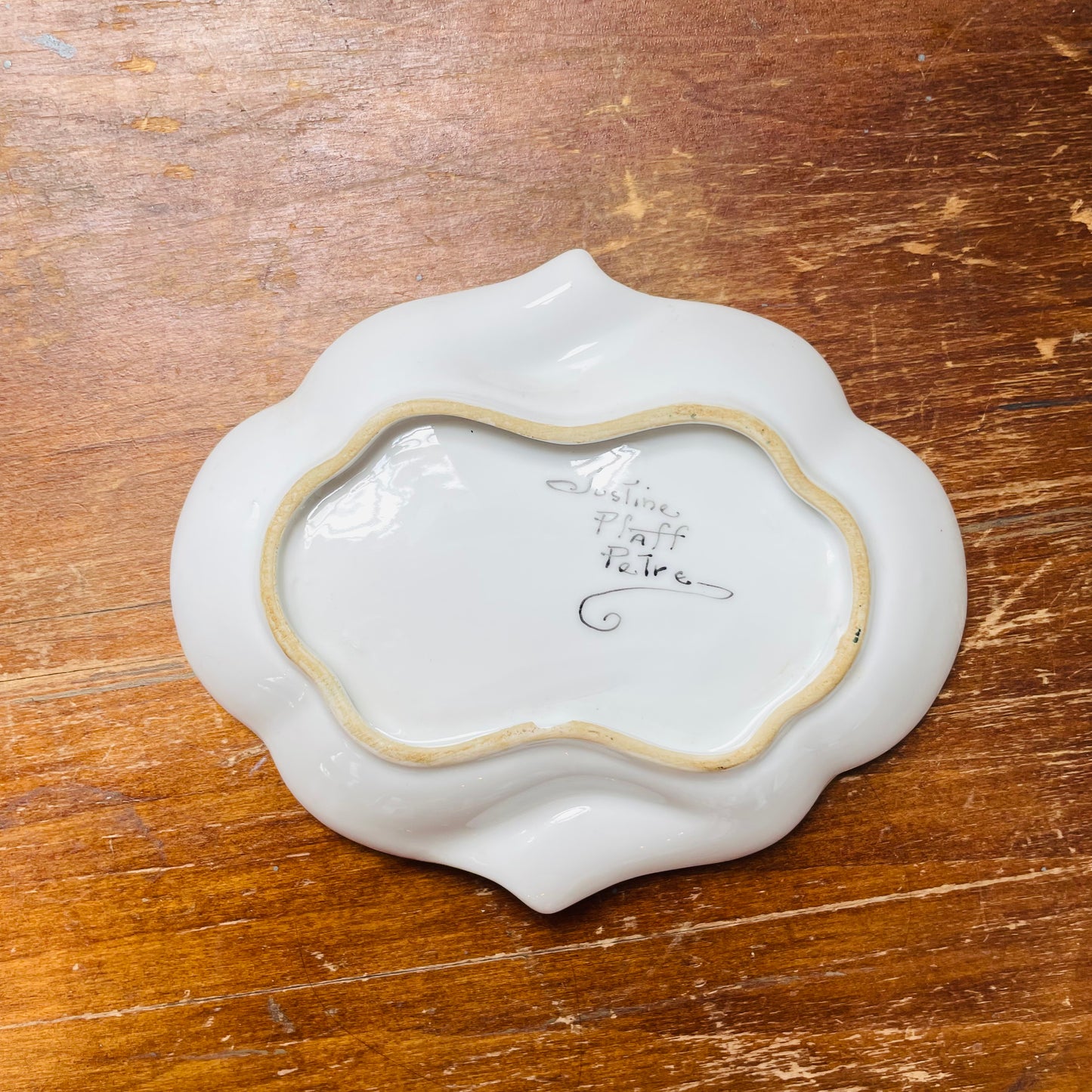 Justine Plaff Peire Hand-painted Dish- Vintage