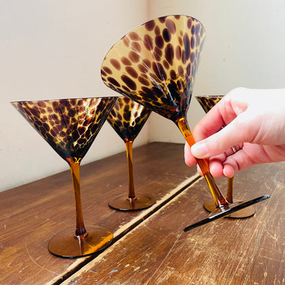 Tortoise Print Martini Glass Set of 4