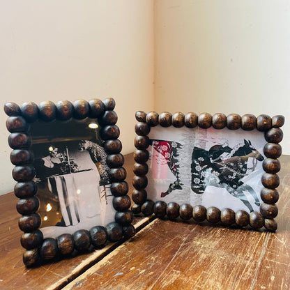 Hand-Carved Bobbin Wooden Frame