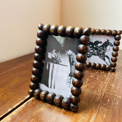 Hand-Carved Bobbin Wooden Frame