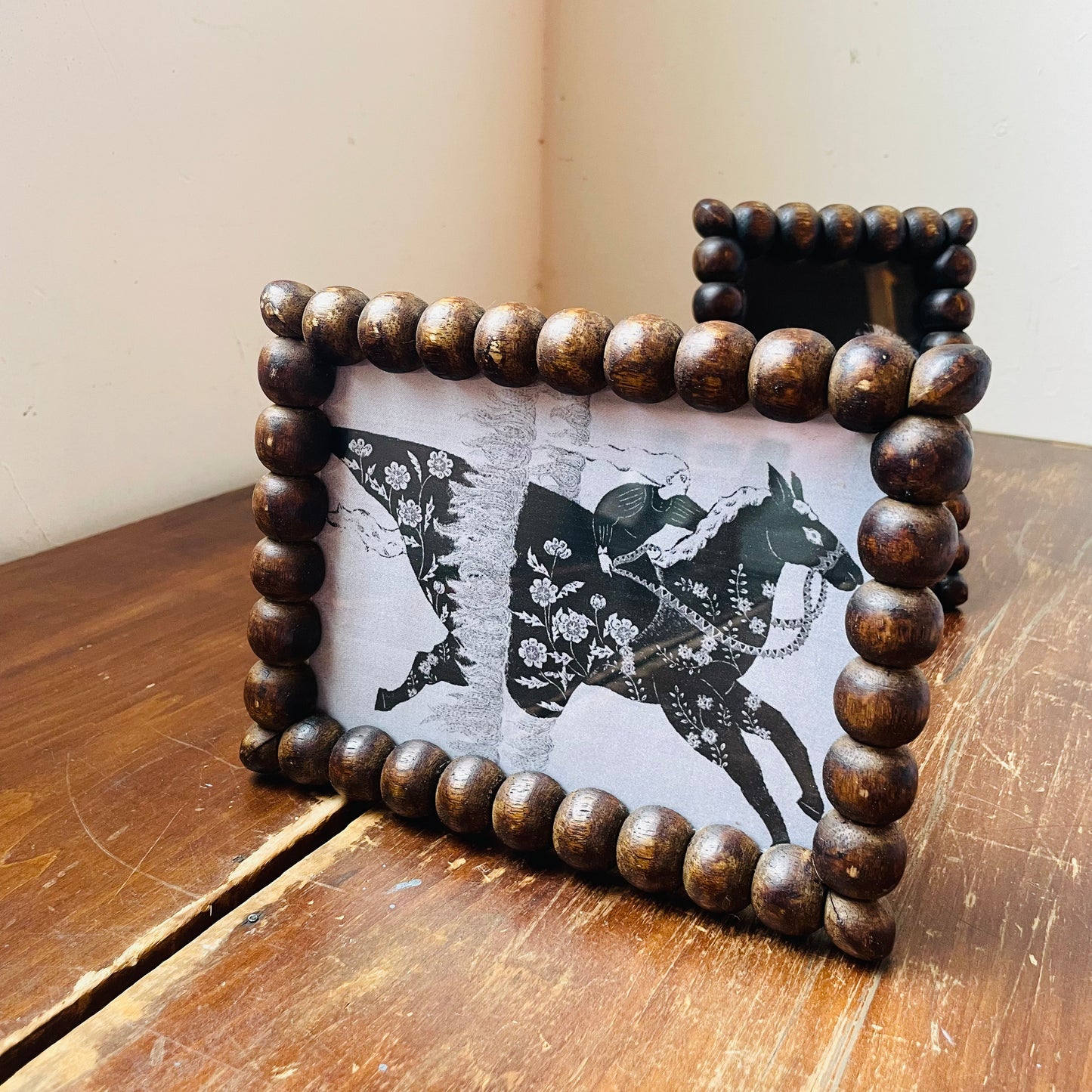 Hand-Carved Bobbin Wooden Frame