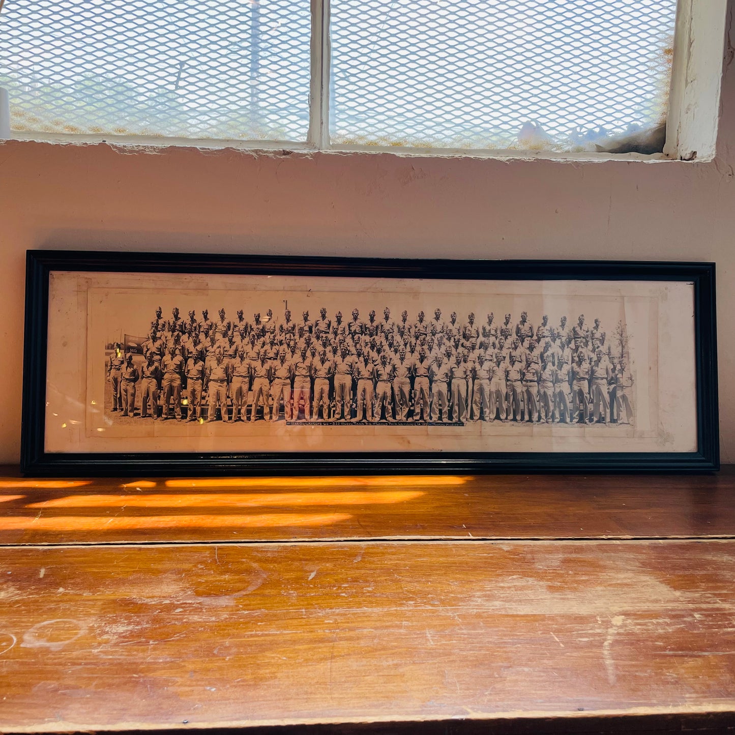 Panoramic Military Photograph Framed- Vintage