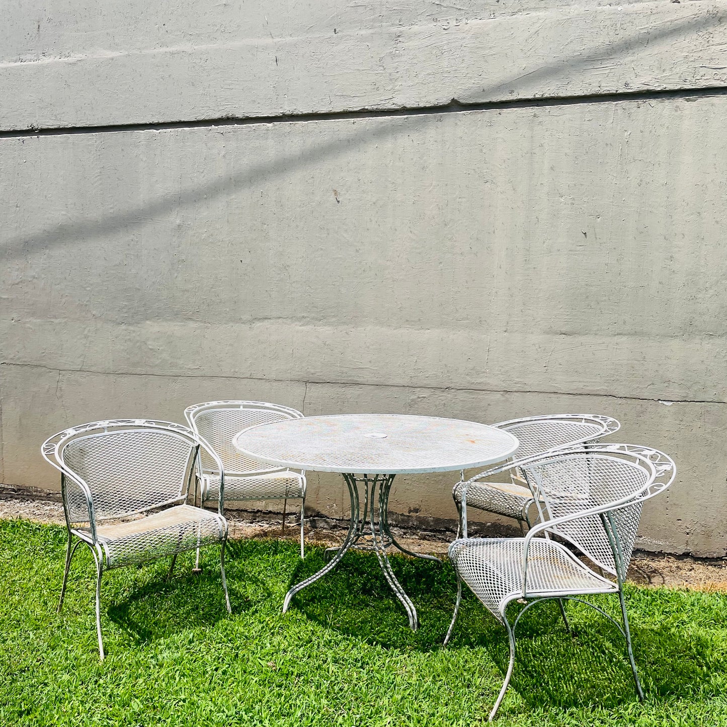 Meadowcraft White Wrought Iron Patio Set- Vintage