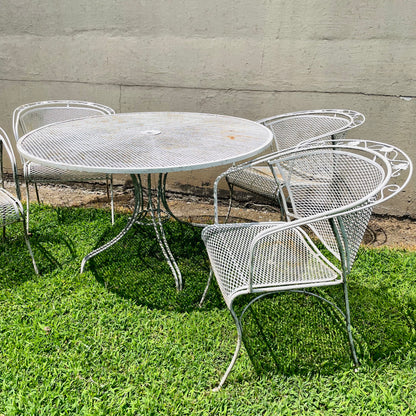Meadowcraft White Wrought Iron Patio Set- Vintage