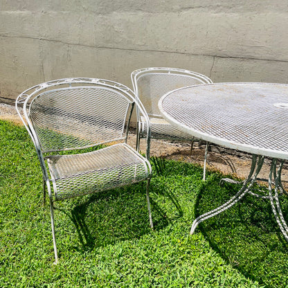 Meadowcraft White Wrought Iron Patio Set- Vintage