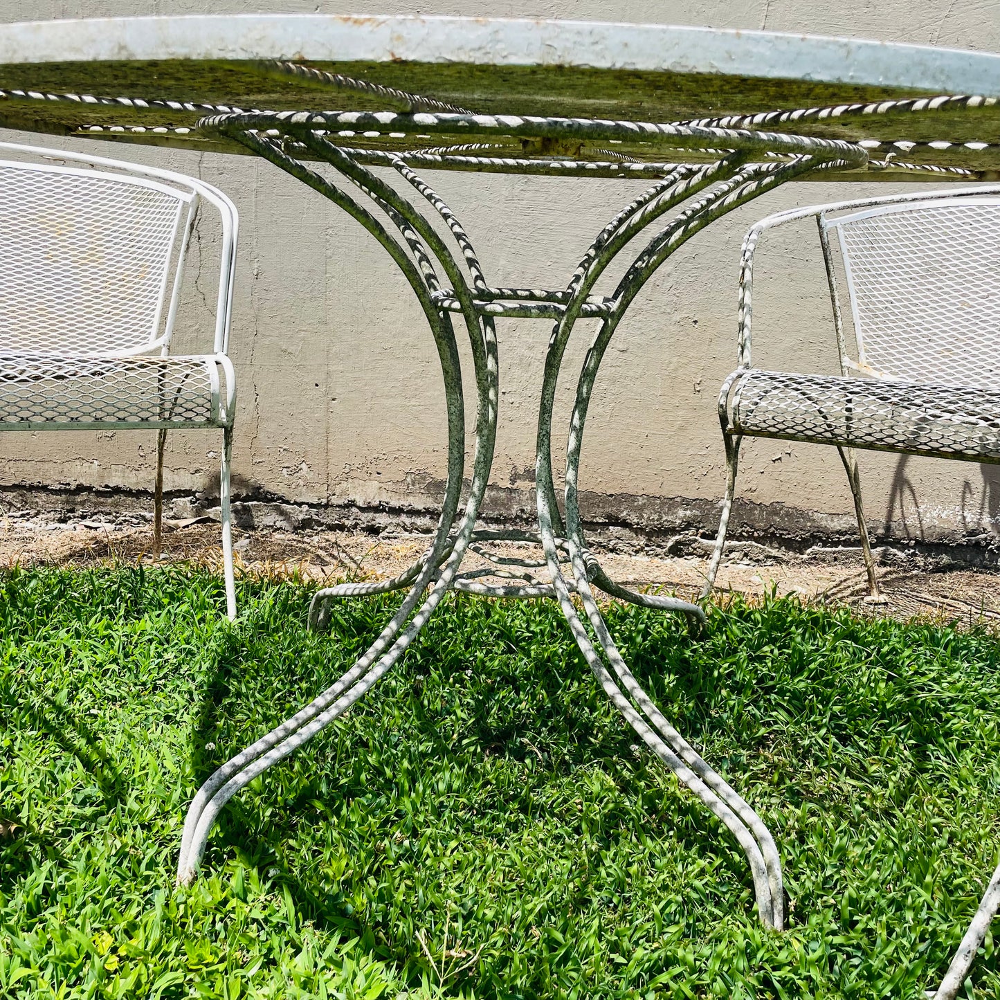Meadowcraft White Wrought Iron Patio Set- Vintage