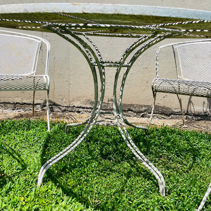 Meadowcraft White Wrought Iron Patio Set- Vintage