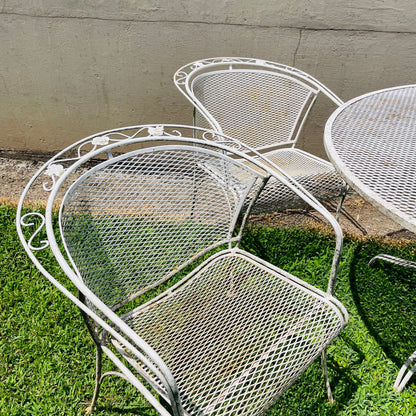 Meadowcraft White Wrought Iron Patio Set- Vintage