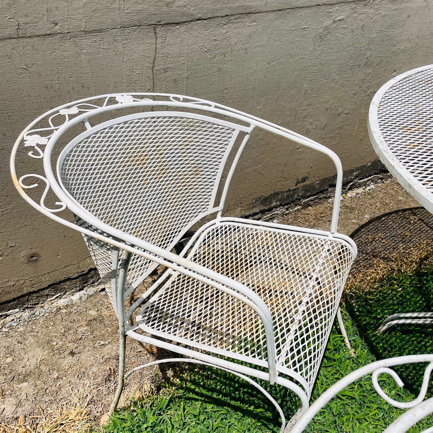 Meadowcraft White Wrought Iron Patio Set- Vintage