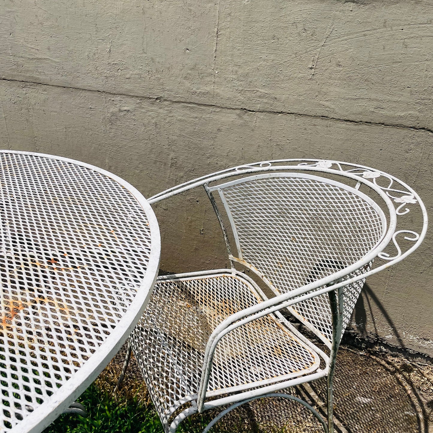 Meadowcraft White Wrought Iron Patio Set- Vintage