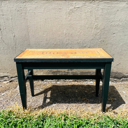 Yardstick Top Side Table- Vintage