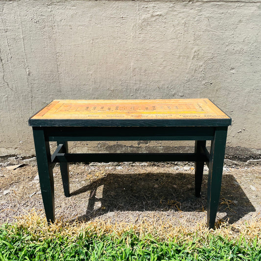 Yardstick Top Side Table- Vintage