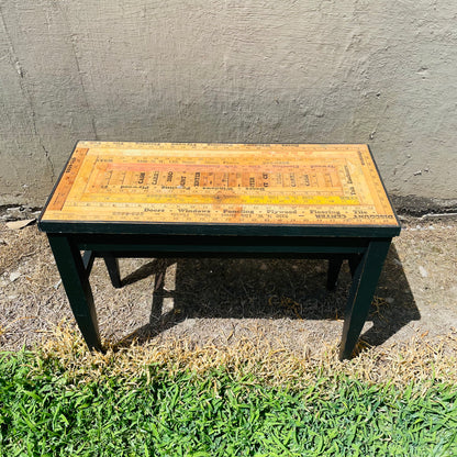 Yardstick Top Side Table- Vintage