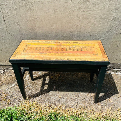 Yardstick Top Side Table- Vintage