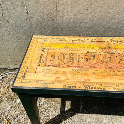 Yardstick Top Side Table- Vintage