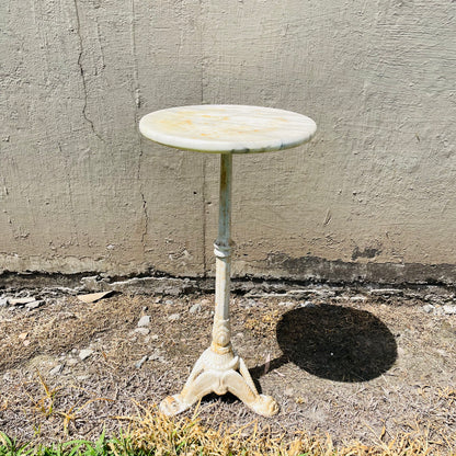 French Cast Iron & Marble Cocktail Table- Vintage