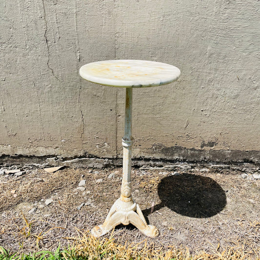 French Cast Iron & Marble Cocktail Table- Vintage