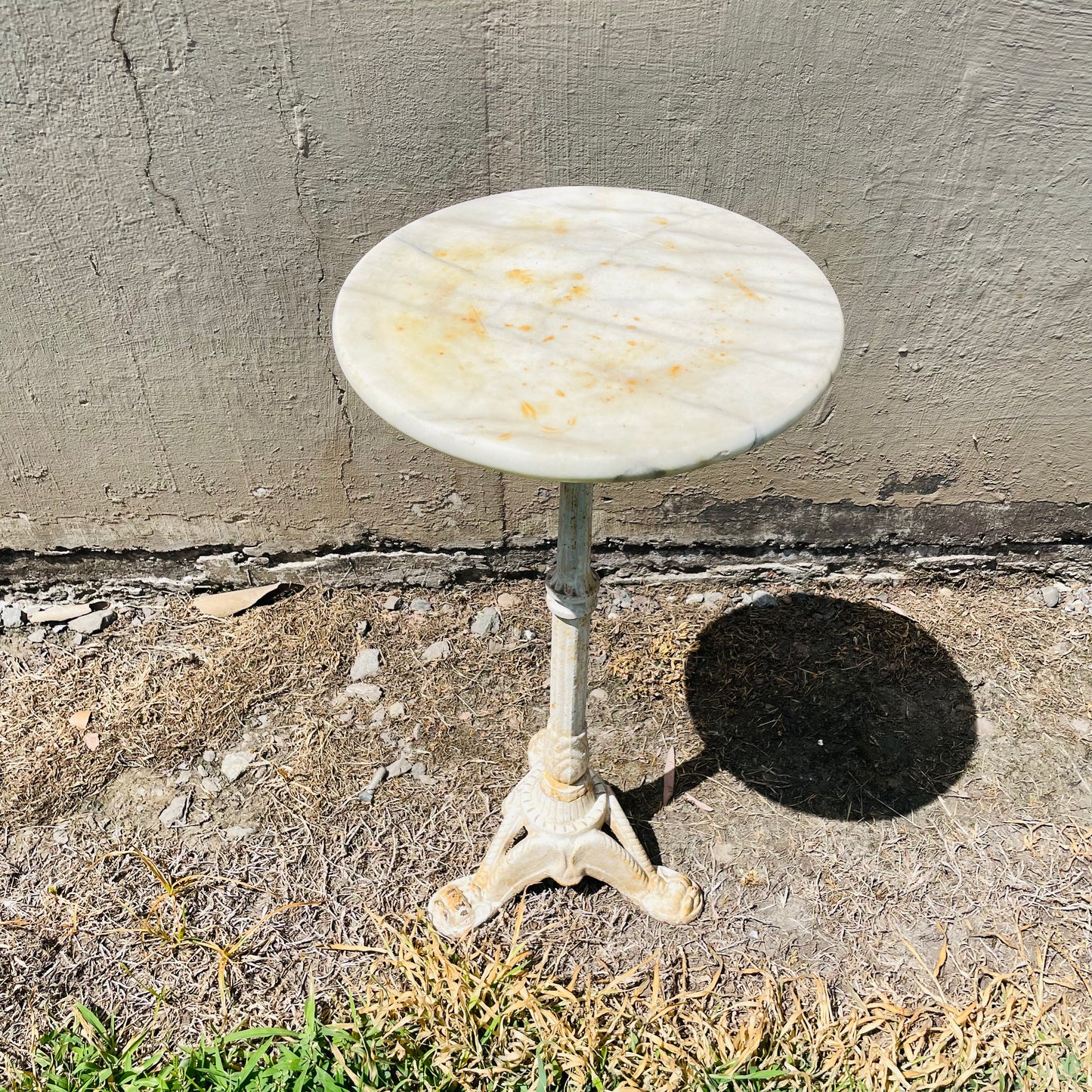 French Cast Iron & Marble Cocktail Table- Vintage