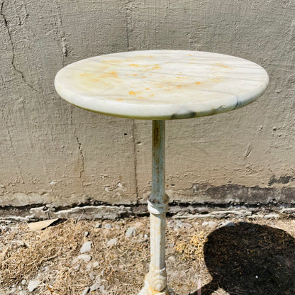 French Cast Iron & Marble Cocktail Table- Vintage