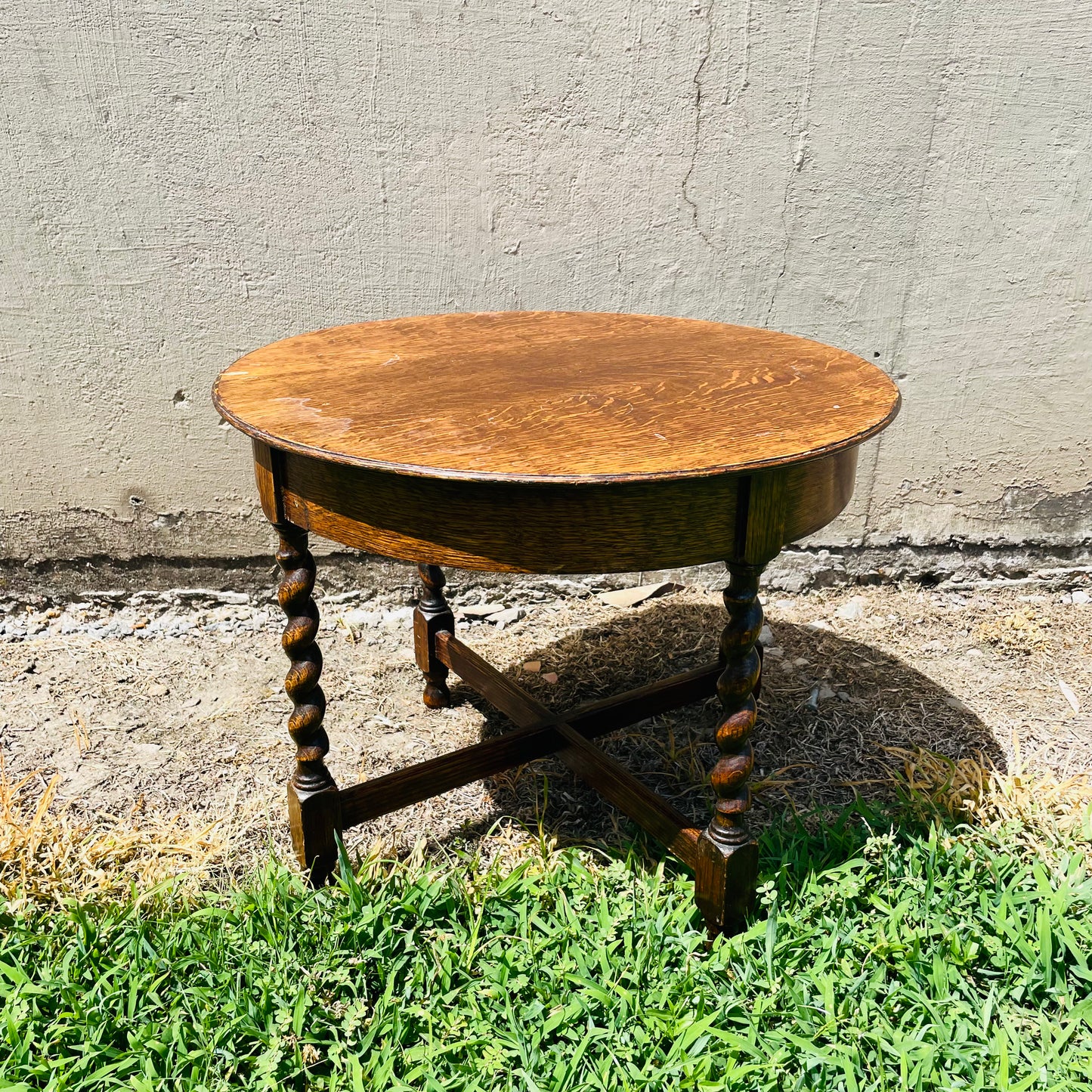 Mini English Oak Barley Twist Table- Vintage
