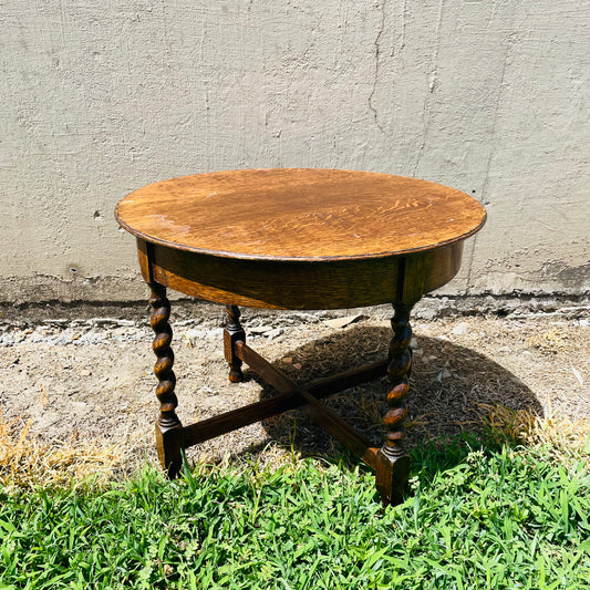 Mini English Oak Barley Twist Table- Vintage