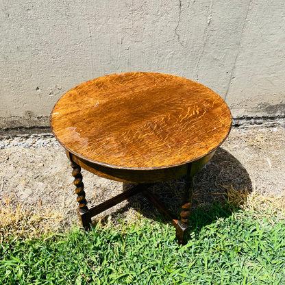 Mini English Oak Barley Twist Table- Vintage