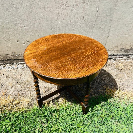 Mini English Oak Barley Twist Table- Vintage