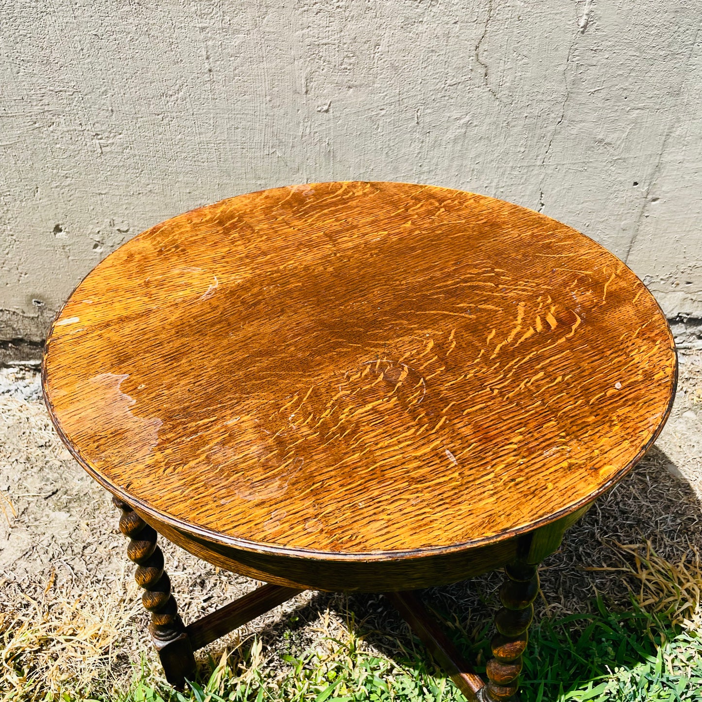 Mini English Oak Barley Twist Table- Vintage