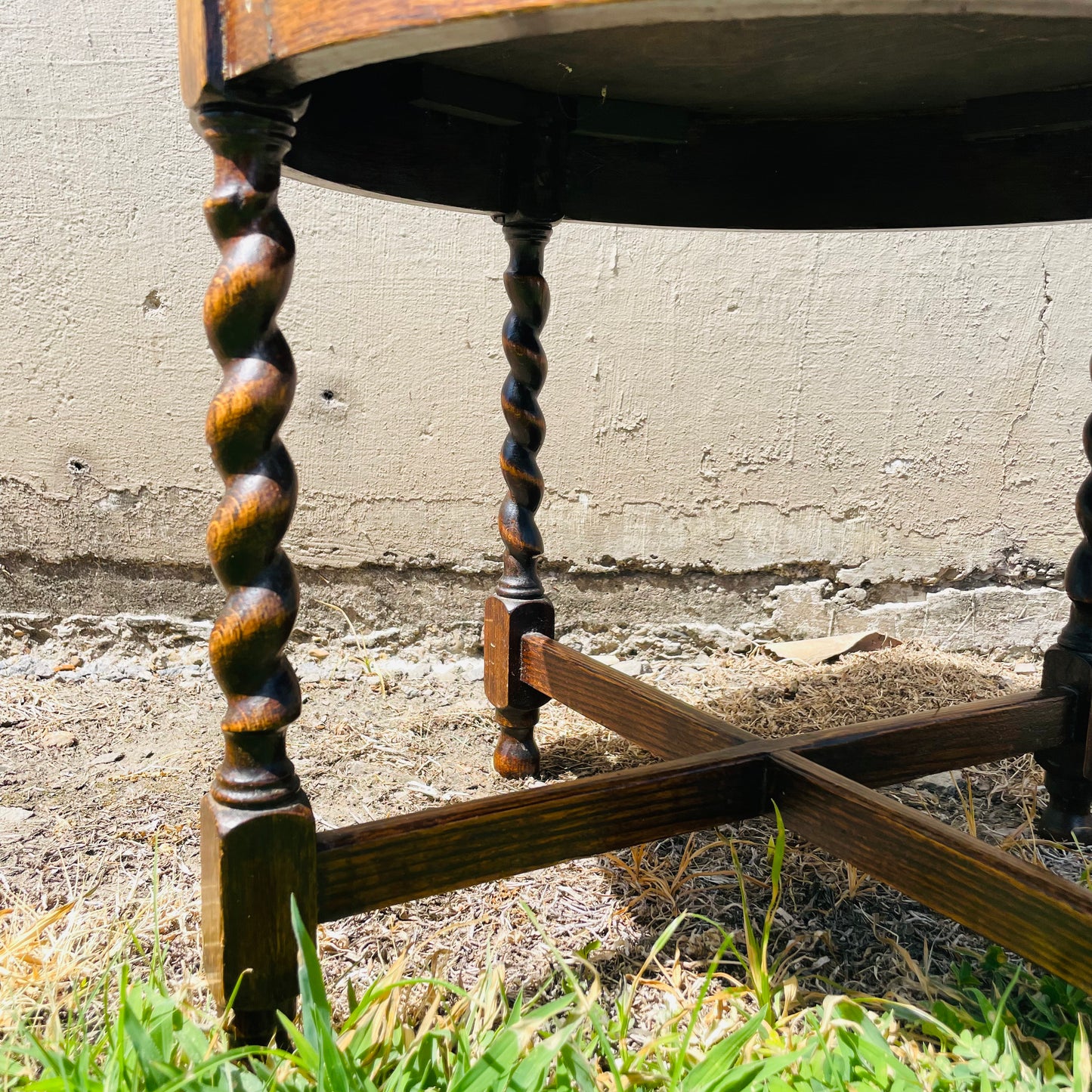 Mini English Oak Barley Twist Table- Vintage