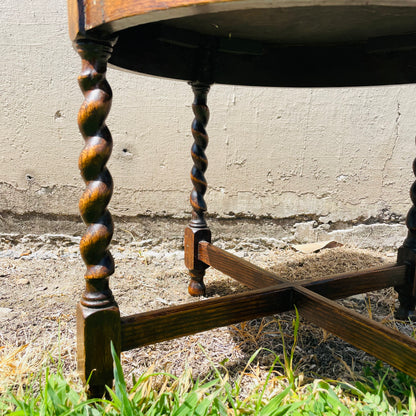 Mini English Oak Barley Twist Table- Vintage