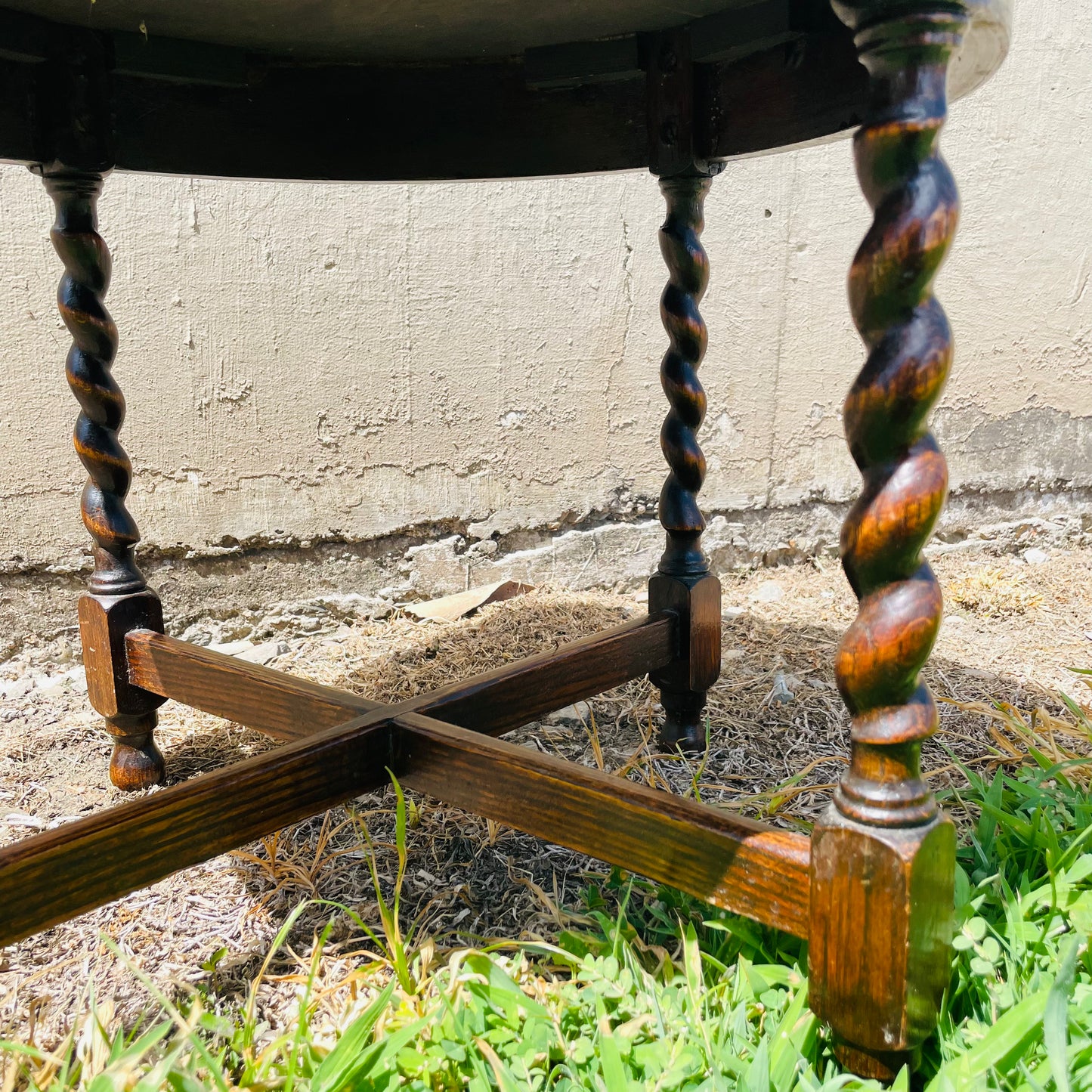 Mini English Oak Barley Twist Table- Vintage