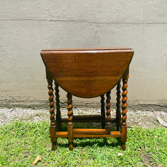 The Bethesda Dark Stained Oak Barley Twist Gateleg Table- Vintage