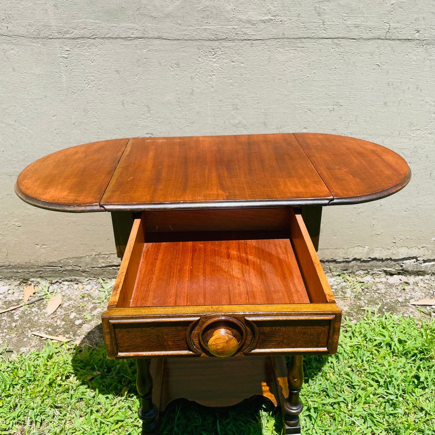 The Clarice Mahogany Dropleaf Side Table- Vintage