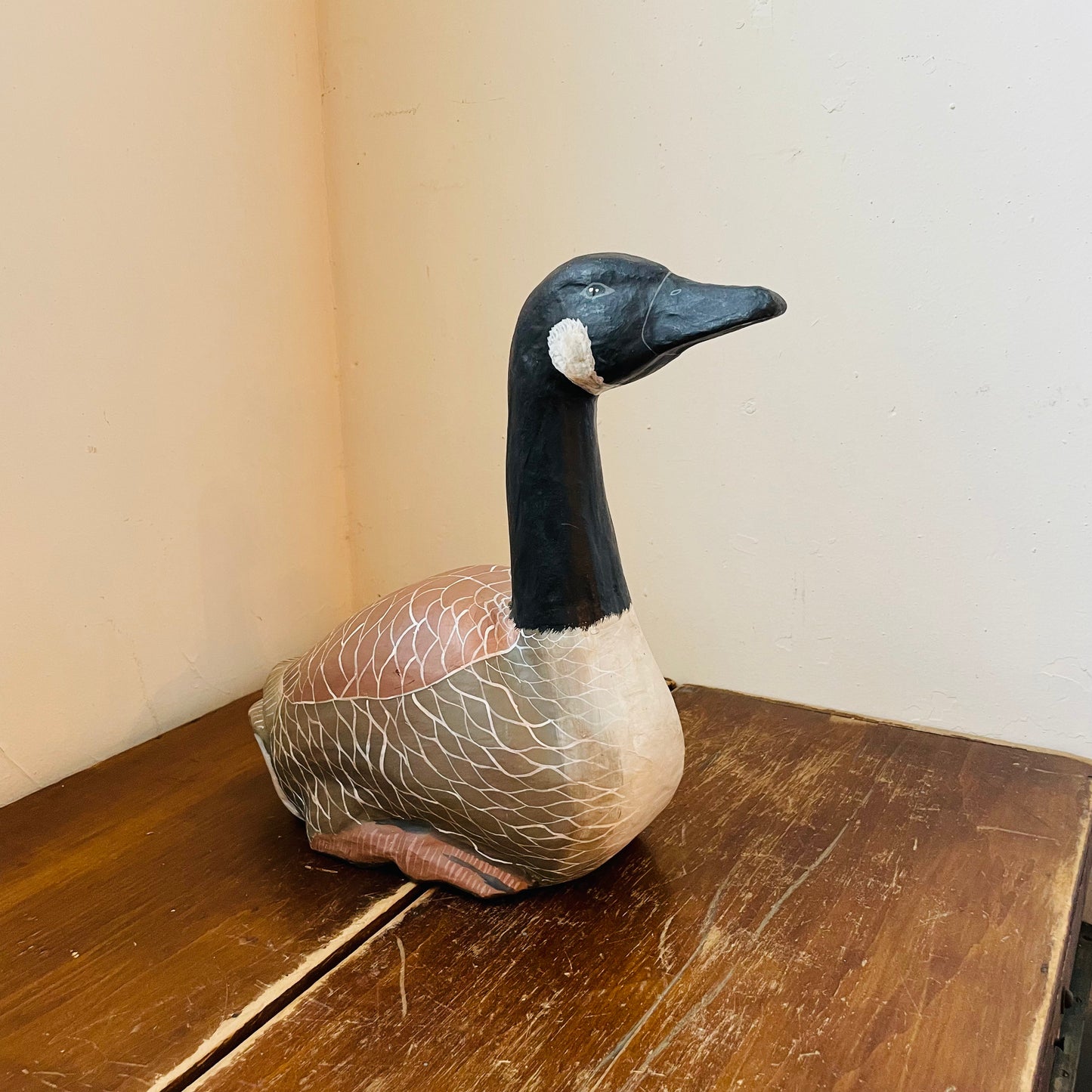 Hand-painted Paper Mache Canada Goose- Vintage