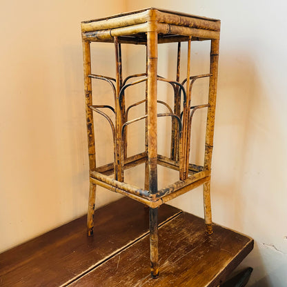 Scorched Bamboo Plant Stand- Vintage