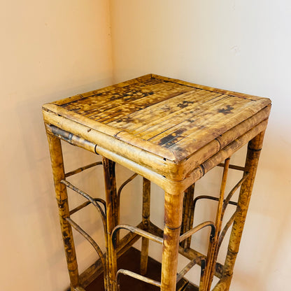 Scorched Bamboo Plant Stand- Vintage