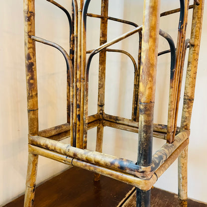 Scorched Bamboo Plant Stand- Vintage