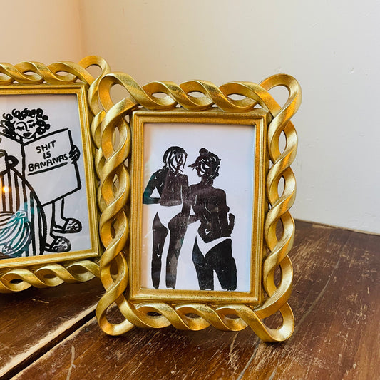 Gold Ribbon Photo Frame