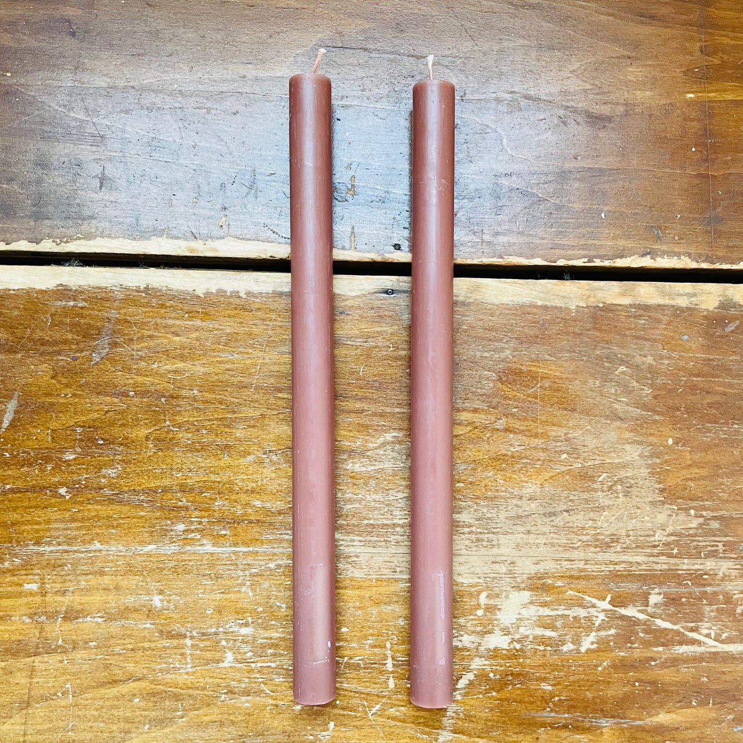 Plum 12" Straight Taper Candle Set