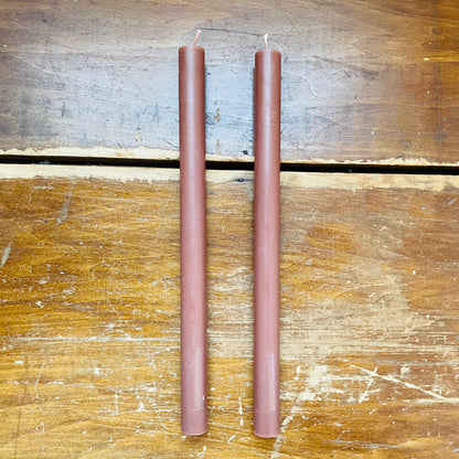 Plum 12" Straight Taper Candle Set